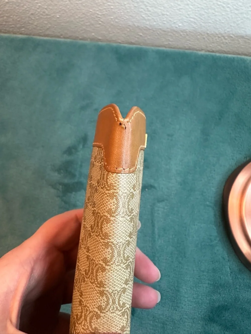 Vintage Celine Glasses Case Macadam Monogram Brown Slim Sunglasses Holder - Picture 10 of 10